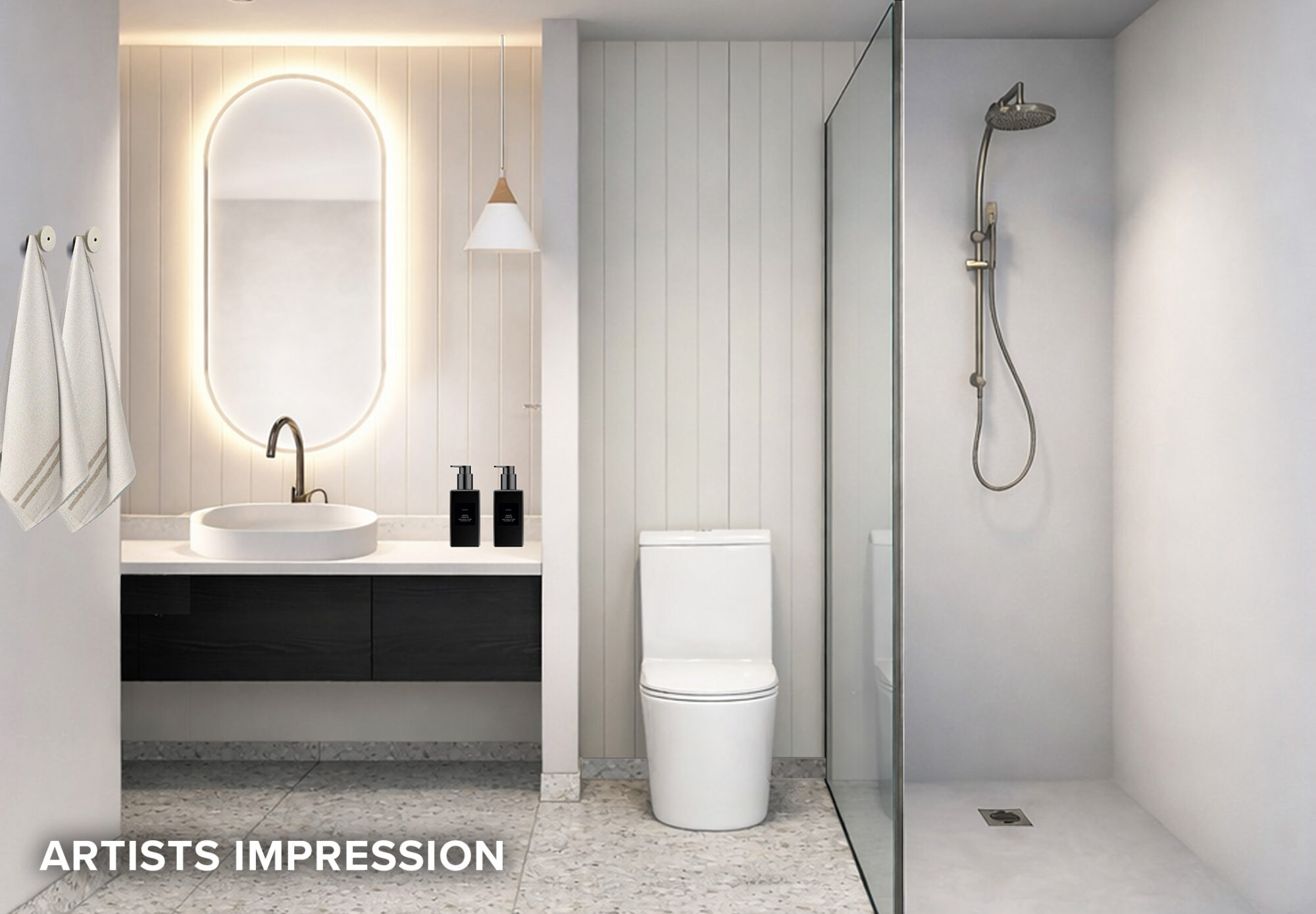 Heartland Hotel Queenstown Deluxe Room - Bathroom 2160x1500 artists impression