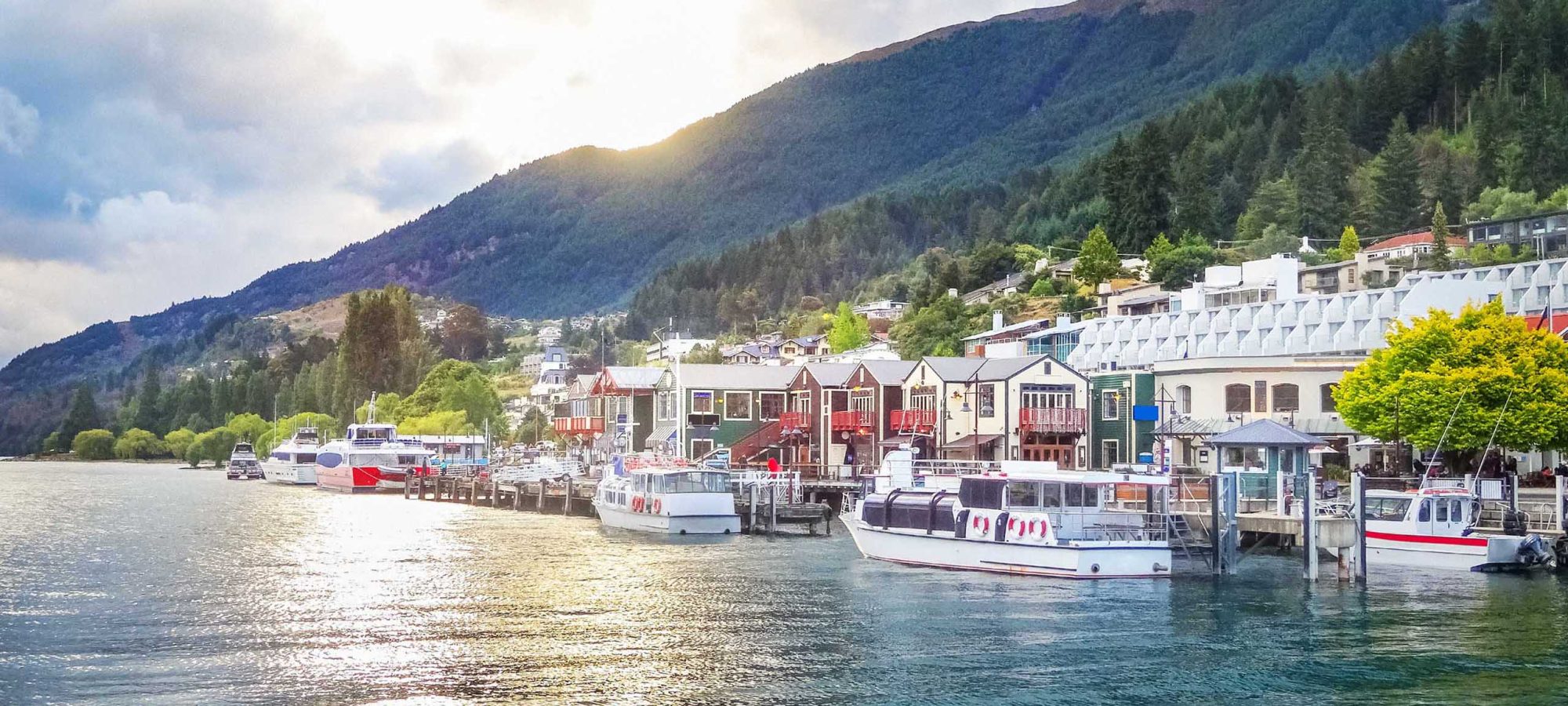 Queenstown South Island New Zealand during sunset