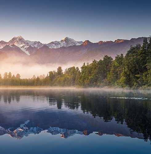 Mount Cook in Lake Matheson New Zealand